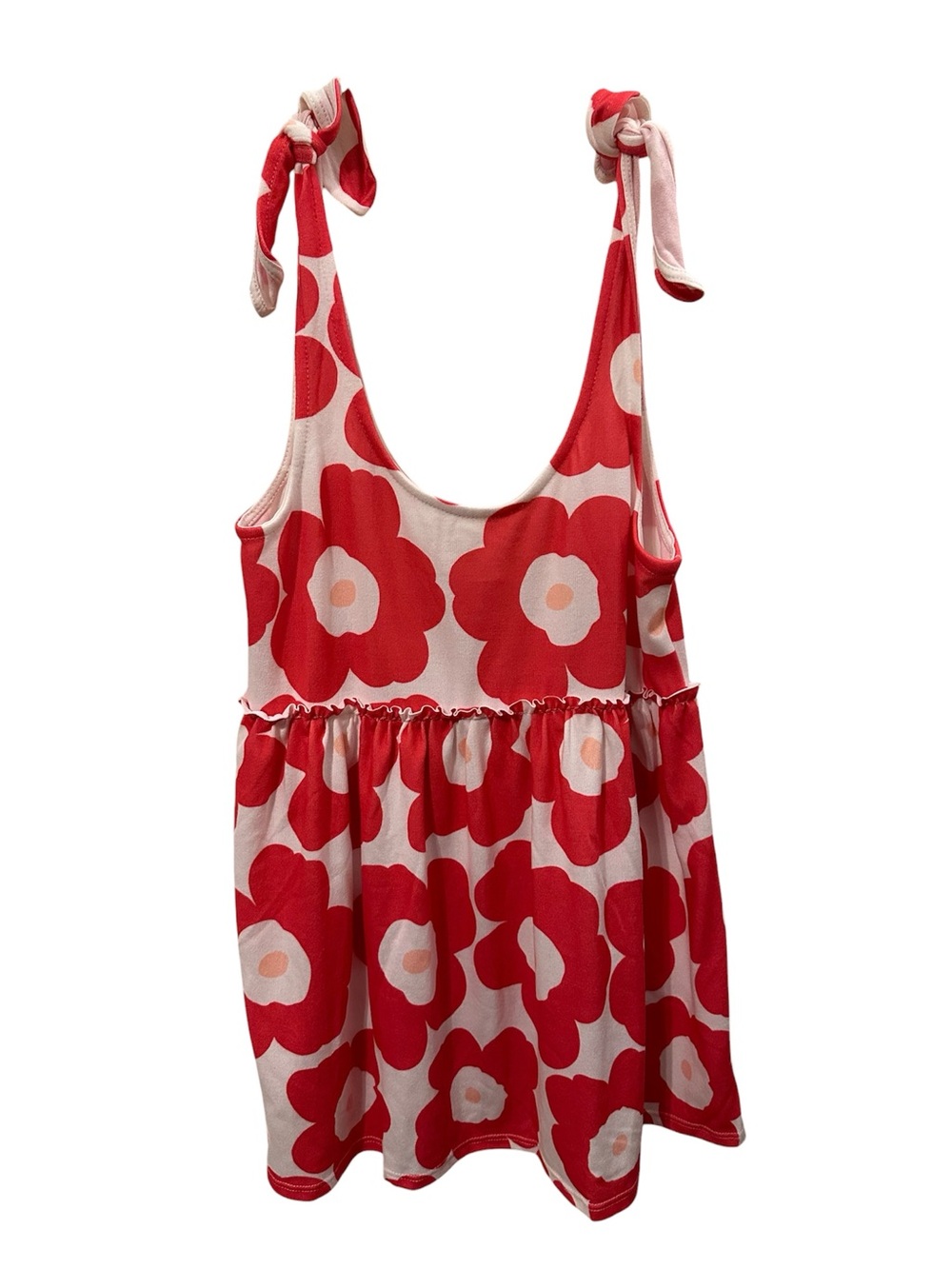 BiBi Pink and White Floral Tie-Strap Tank NWOt